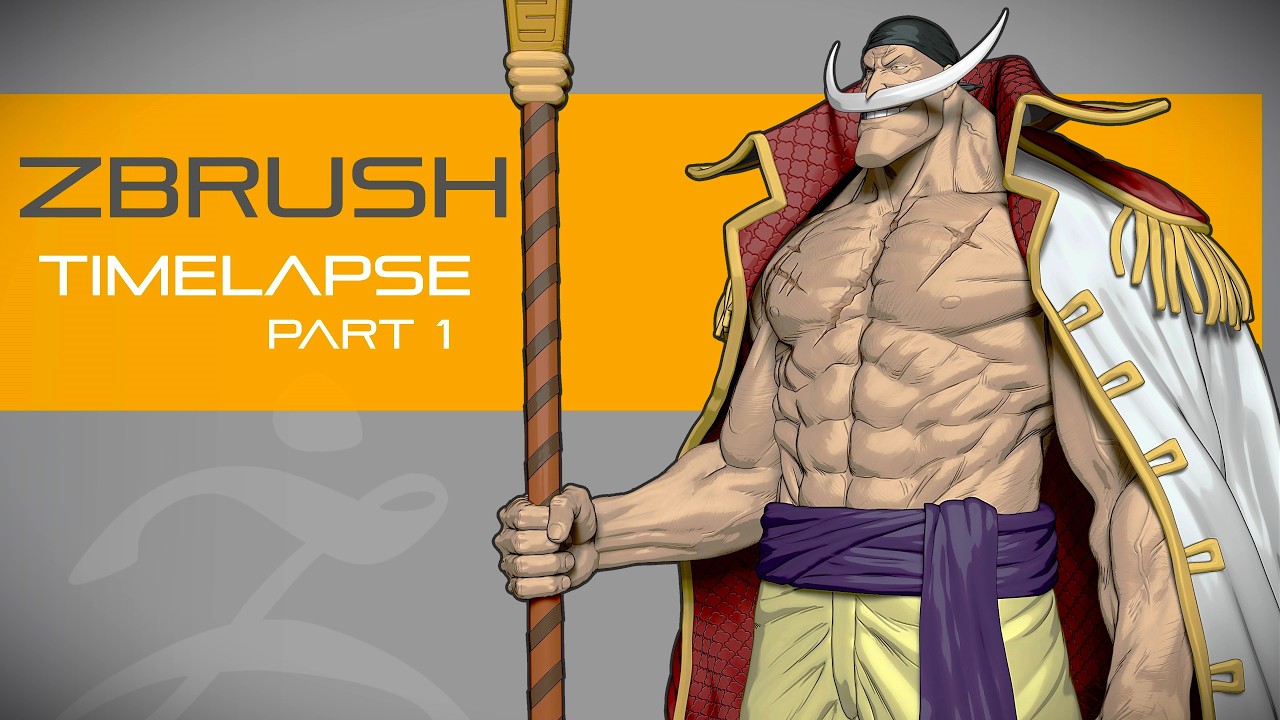 Sculpting ONE PIECE Edward Newgate - Zbrush Timelapse part1