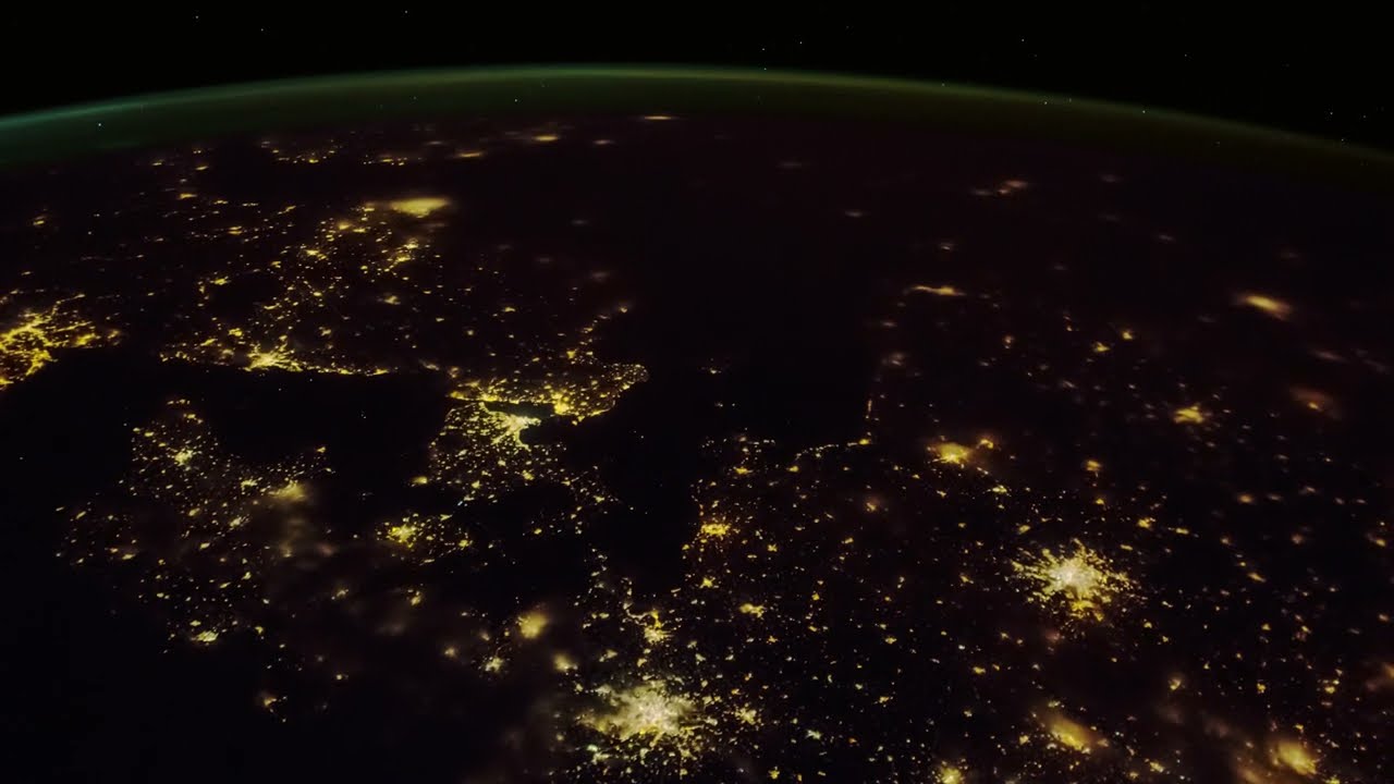Europe at Night from Space in 4K: A 240FPS Starlit Spectacle - Inspired by Mac OS Sonoma