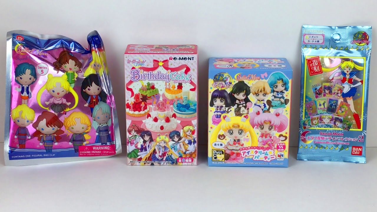 Opening Sailor Moon Megahouse Ice Cream Figure, Re-ment, Figural Key Ring Blind Bags & Anime Cards
