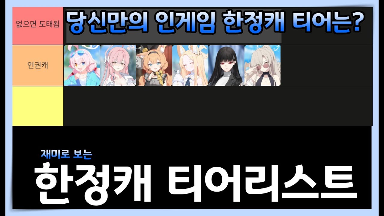 블루아카이브] 재미로 보는 한정캐 티어표! 근데 이제 광고를 조금 곁들인