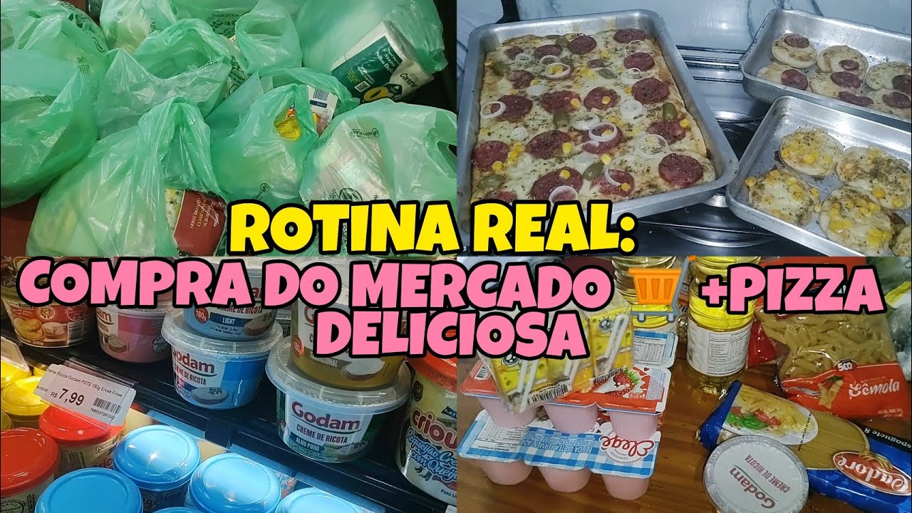 DIA DE COMPRAS DE MERCADO 🛒/FIZ PIZZA 🍕 CASEIRA PARA JANTA 