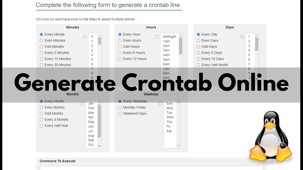 Online Tool for Generating Cron Jobs for Linux