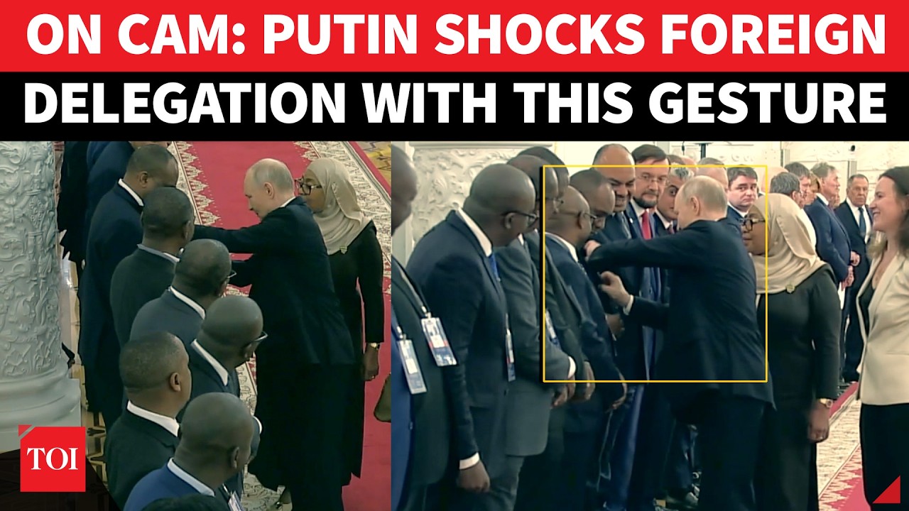 Nagranie: Putin przerywa ceremonię, by poprawić coś na marynarce ministra spraw zagranicznych | Z...