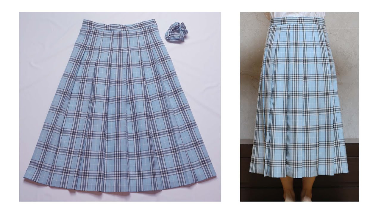 4단계 금손 - 체크 주름 스커트 재단 check pleats skirt