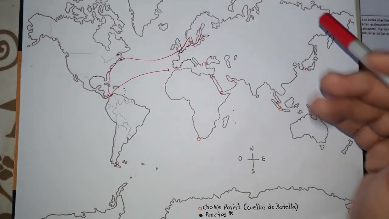 Rutas Maritimas Comerciales - Comercio mundial (Rutas Maritimas; Principales puertos y Choke point)