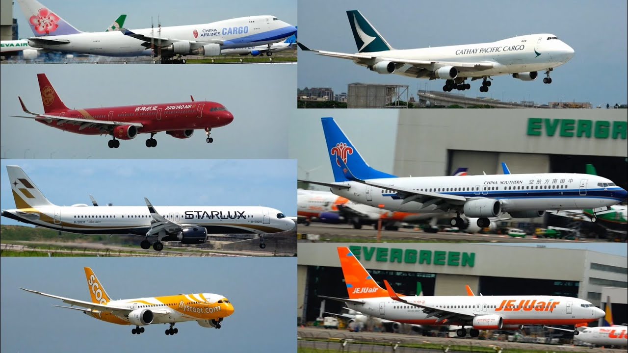 33架次降落14分鐘  桃機南跑道 近距離特寫 33 AIRPLANES Landings in 14 minutes - TPE 05R 2025 | Taoyuan Airport | RCTP