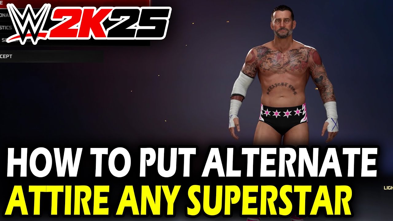 Как надеть альтернативную одежду на любую суперзвезду в WWE 2k25