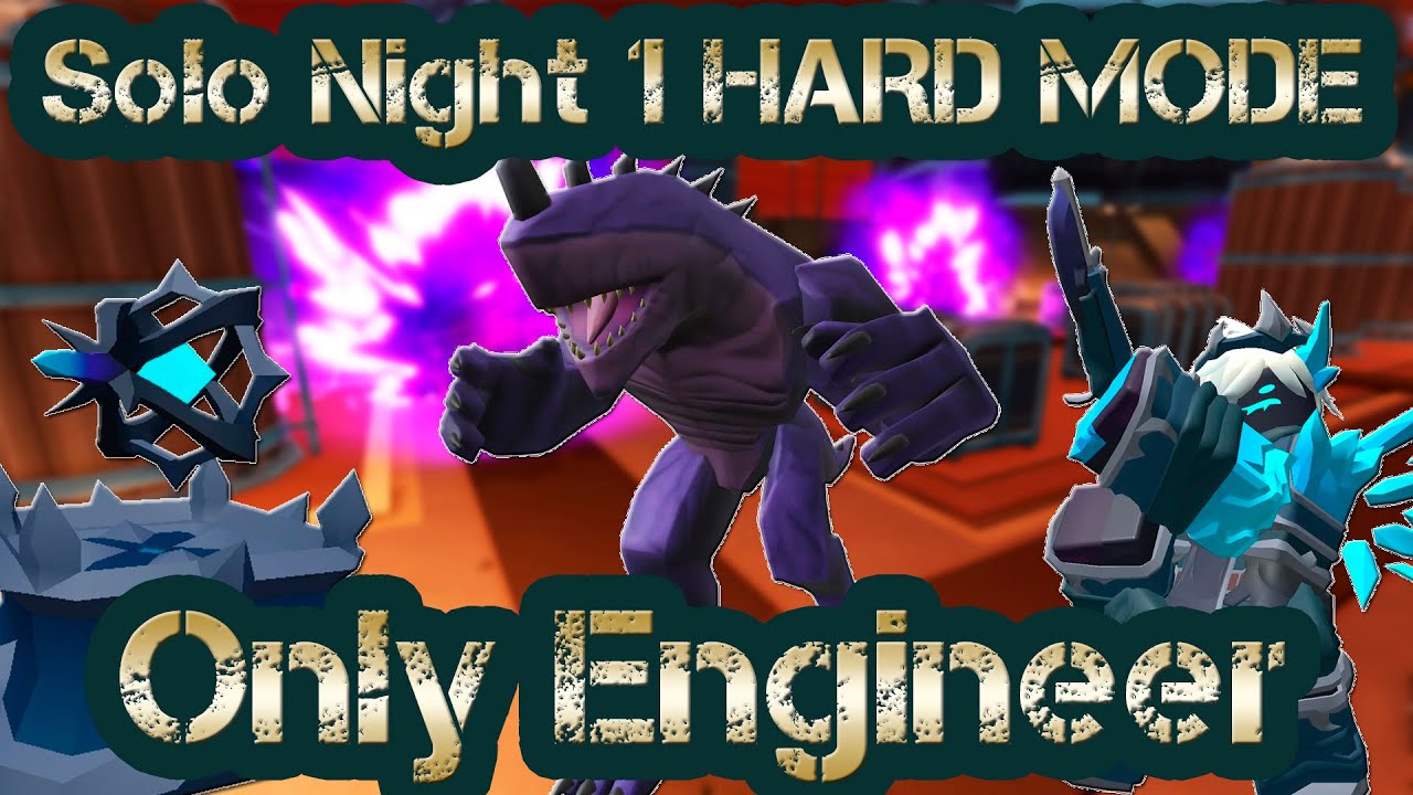 Only Engineer Night 1 HARD MODE Roblox Tower Defense Simulator