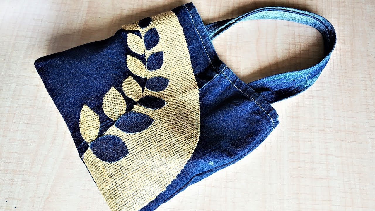 DIY Hand Bag From Old Jeans, Old Cloth Reuse Ideas