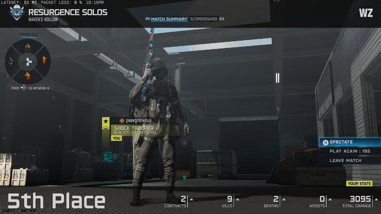 Call of Duty_Warzone Resurgence Solo 9&2 5th Place