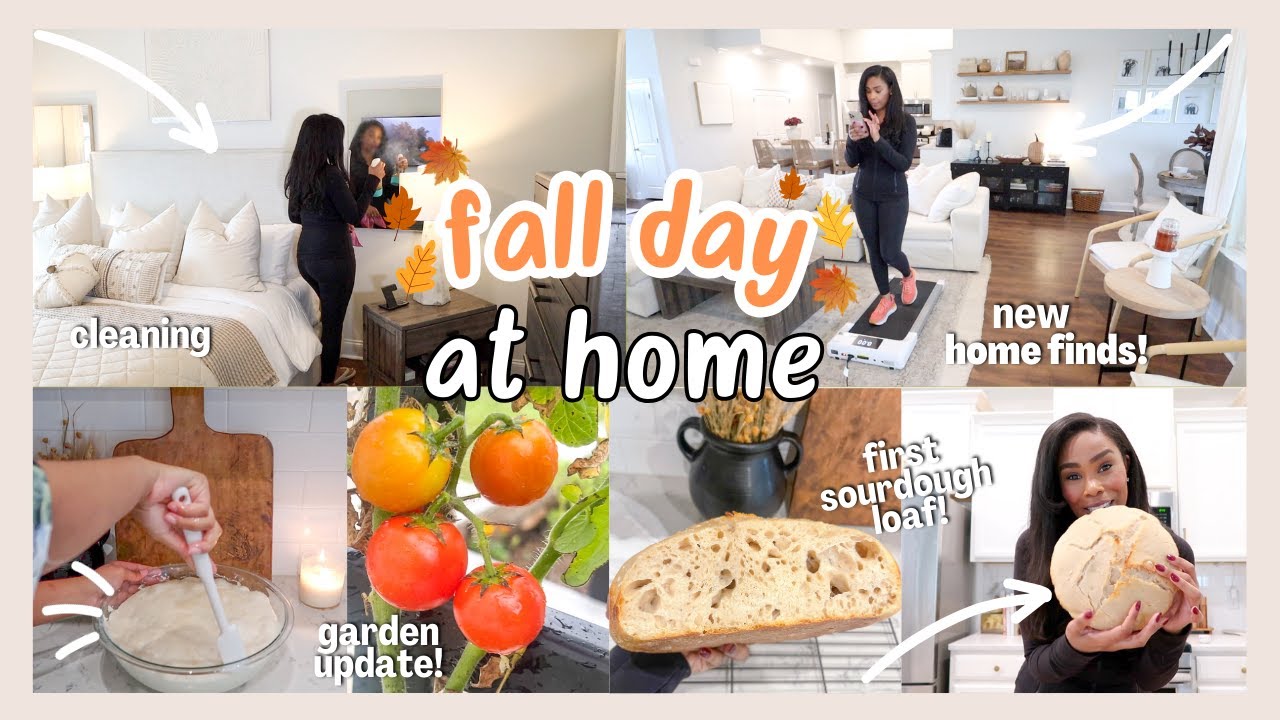 FALL DAY AT HOME | CLEANING, GARDENING, AND MAKING MY FIRST SOURDOUGH LOAF // LoveLexyNicole