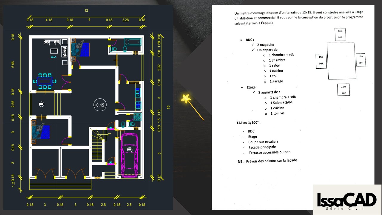 Formation AutoCAD Conception d'un bâtiment R+1 partie 1