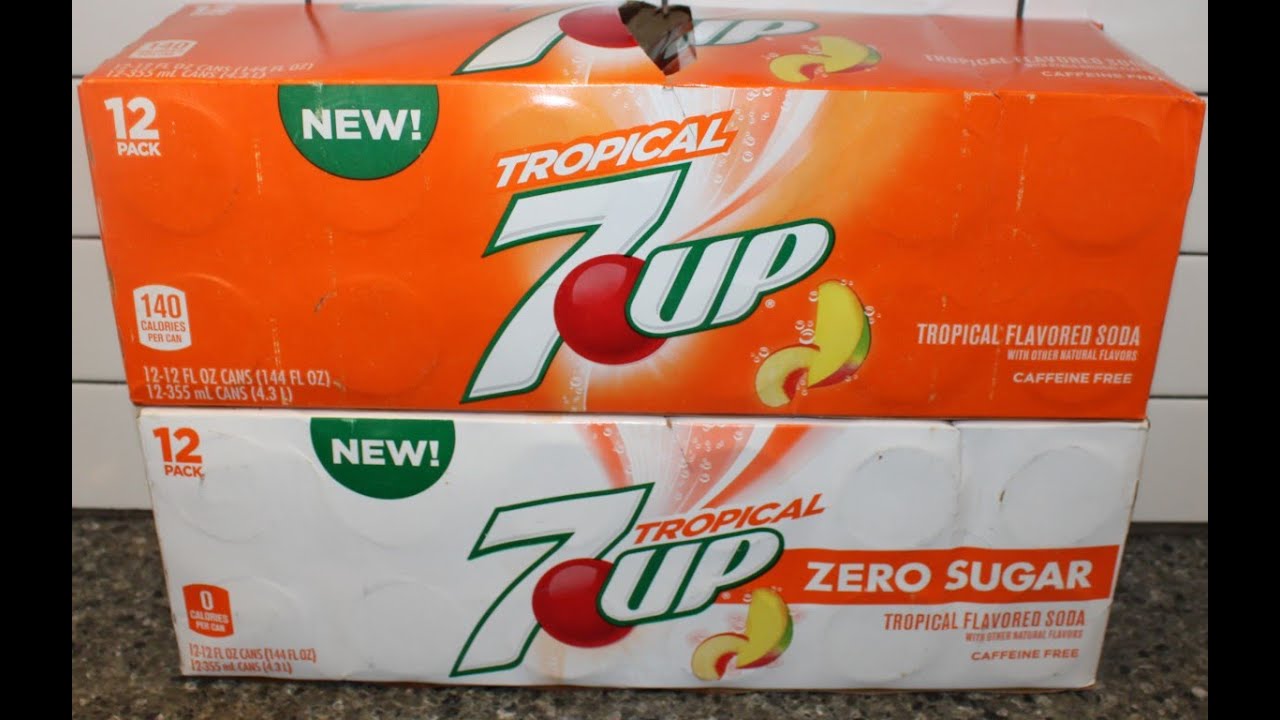 Tropical 7UP: Regular & Zero Sugar Tropical Flavored Soda Review