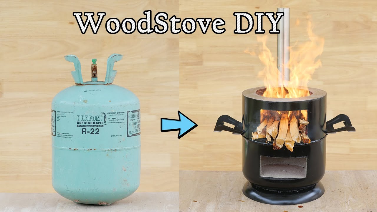 Идея печи на дровах из пустого фреонового бака и цемента своими руками - Stove Creative