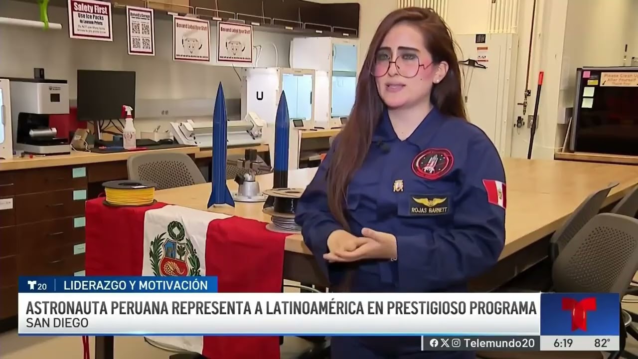 NATALY ROJAS BARNETT - INGENIERIA PERUANA EN TELEMUNDO - COMANDANTE ASTRONAUTA ANALOGA