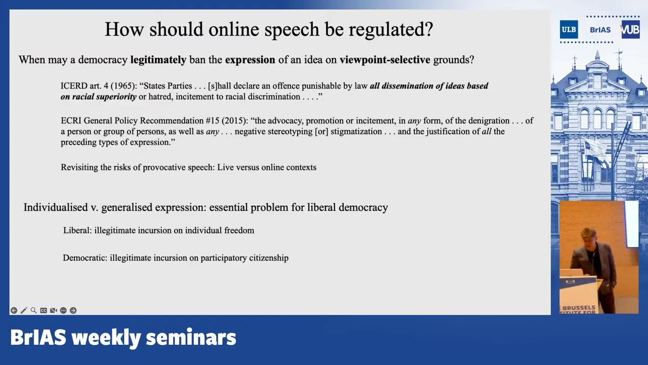 BrIAS Presents Eric Heinze on Democratic Citizenship and Online Expression