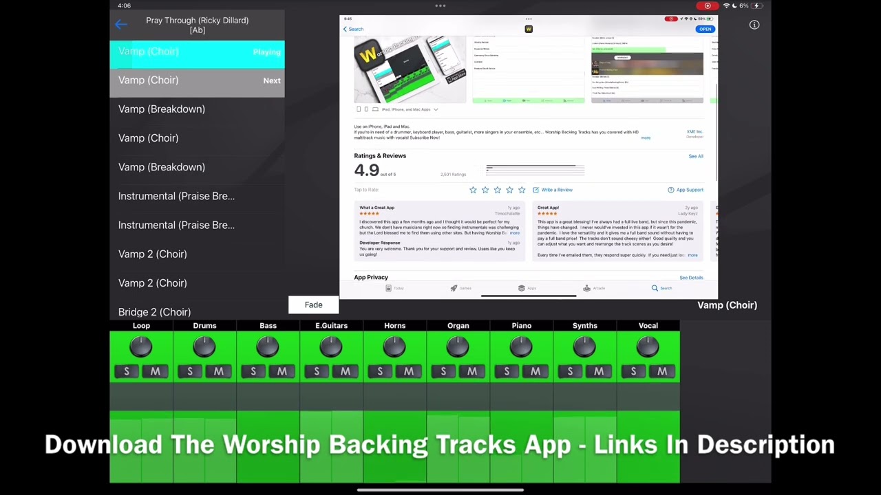 Pray Through (Ricky Dillard) Worship Backing Tracks App Preview