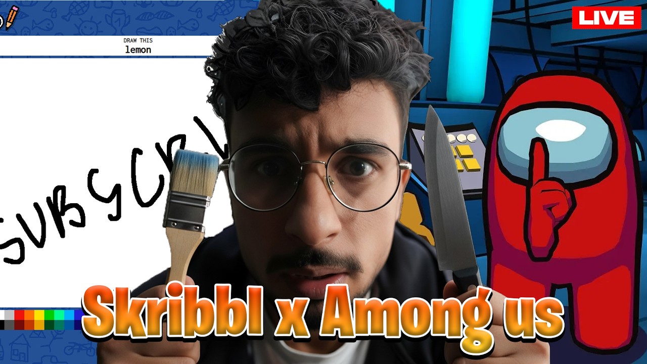 Skribbl And Among us with Subscribers | Live