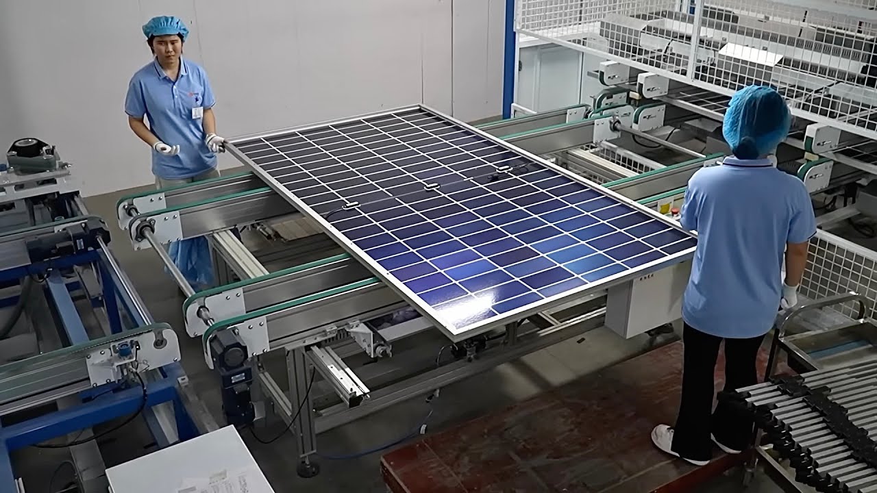 中國工廠生產太陽能光電板的過程