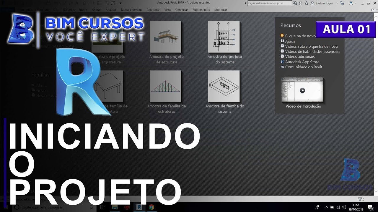 Curso grátis de Revit 2019 - 01   Iniciando o projeto