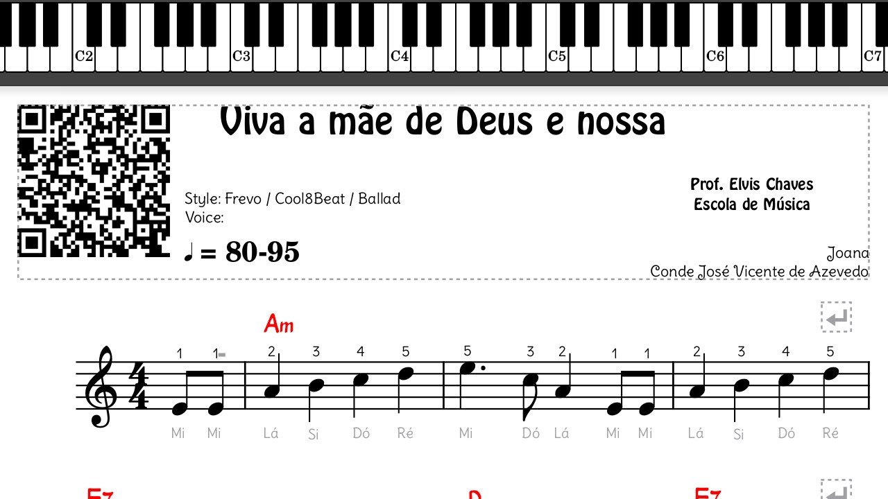 🎼 Viva a mãe de Deus e nossa - 1919 - Tutorial Partitura Fácil