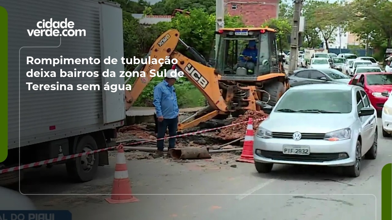 Rompimento de tubulação deixa bairros da zona Sul de Teresina sem água