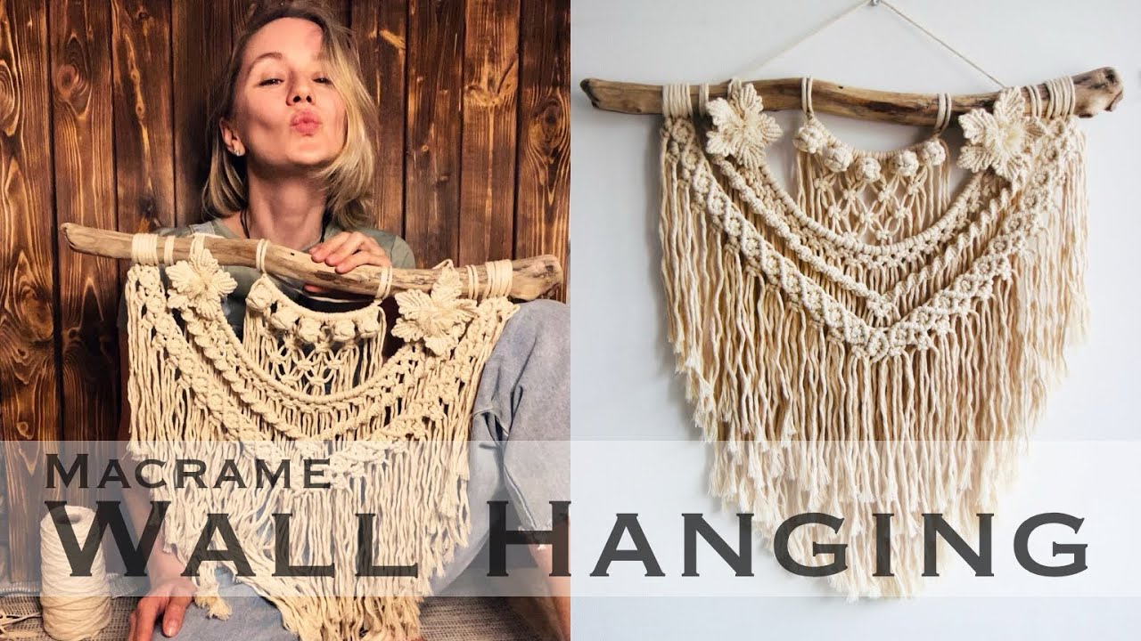 DIY Tutorial Macrame Wall Hanging Boho for beginners