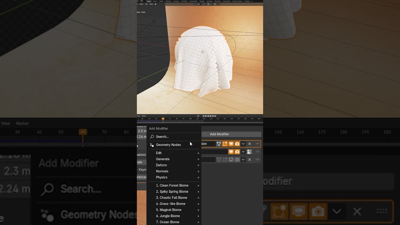 Симуляция ткани отстой. Возможно, дело в топологии в Blender.