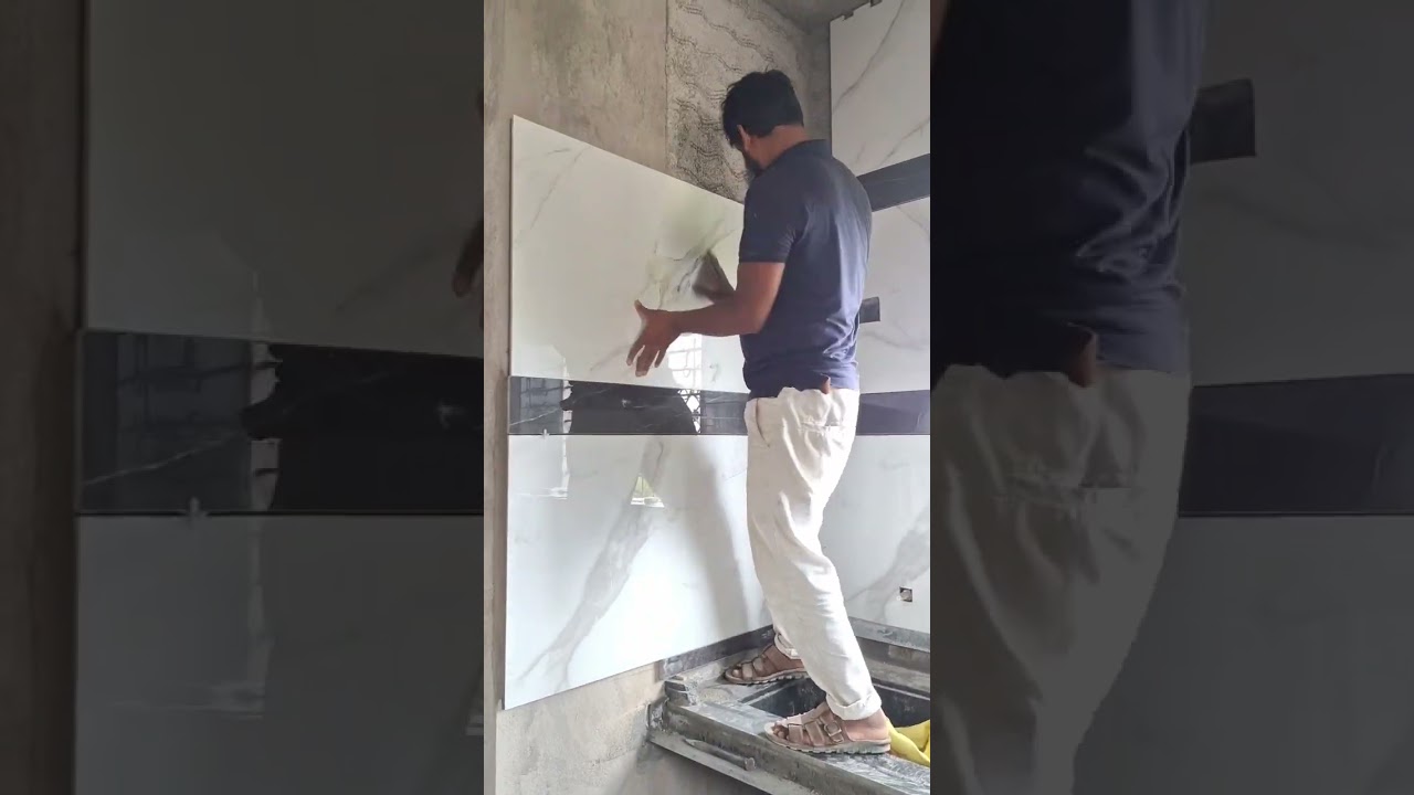 2&times;4 wall tile design #gharbanwana #homedecor #tilesfitting  #constructiontips #interiordesign