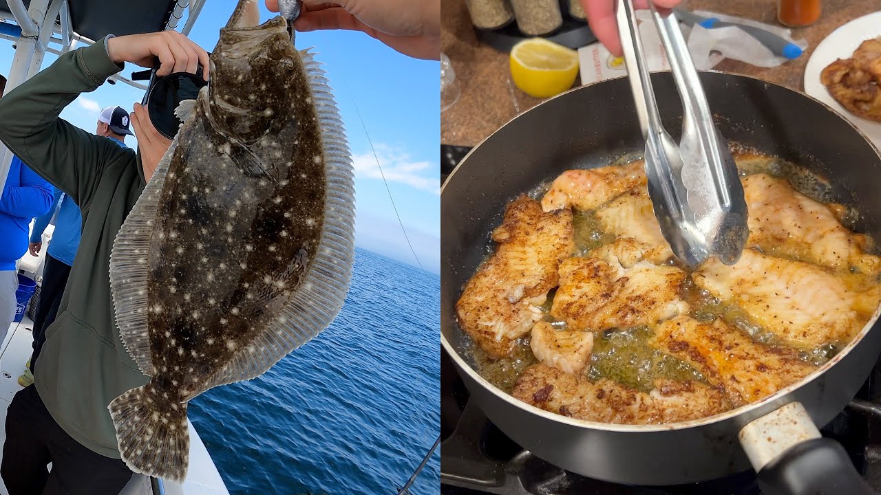 The FRESHEST Catch & Cook EVER!!! (Ocean to Plate: Flounder + Black Sea Bass)