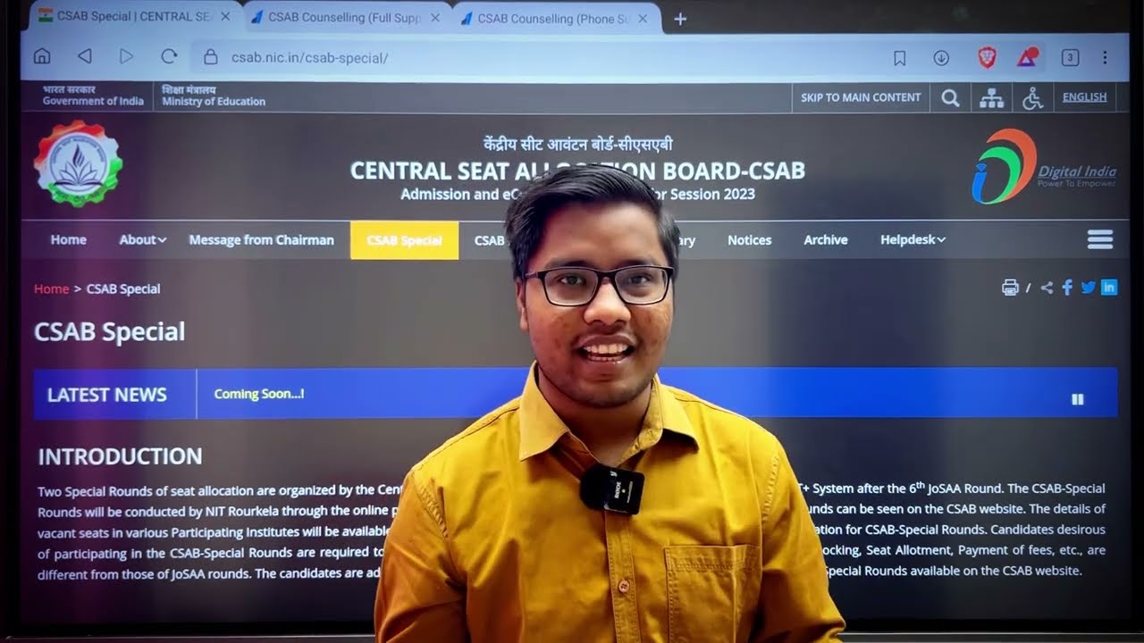 CSAB Counselling 2023 Latest Update✅ | CSAB 2023 Cutoff | IIITs, NITs & GFTIs At Low rank