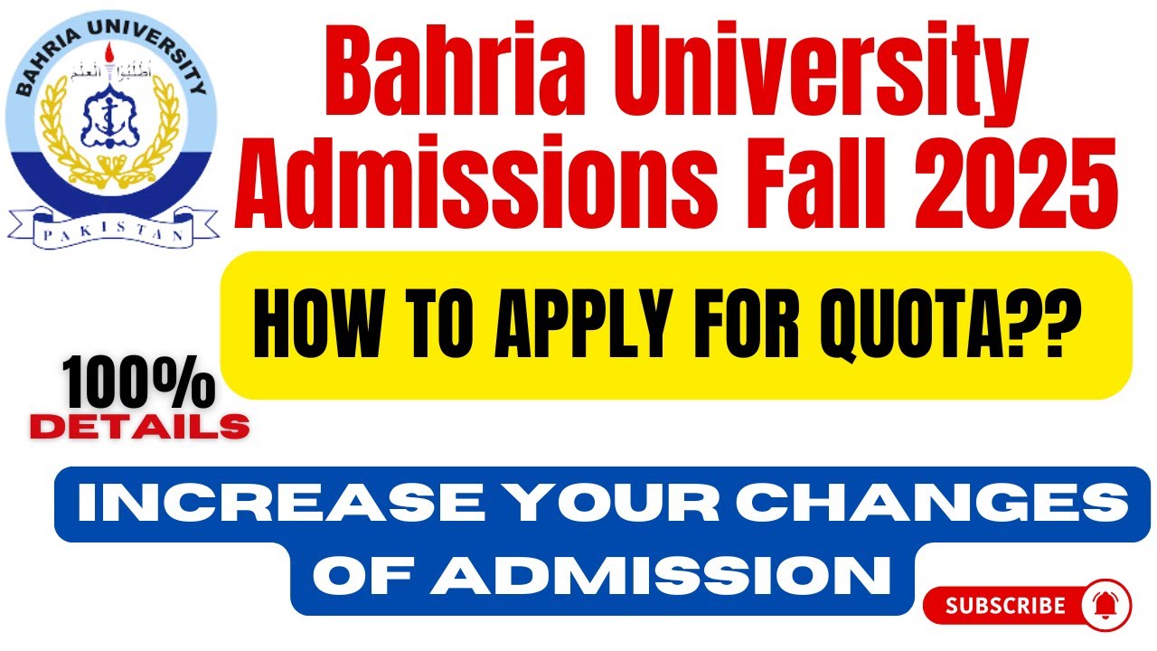 Bahria University Admissions 2025 | How to Apply for Quota? | Increase your Chances of Admissions
