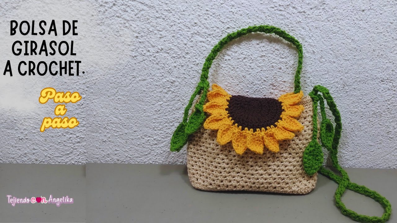 Bolsa de girasol a crochet paso a paso. #crochet #tejido #fácil #moda
