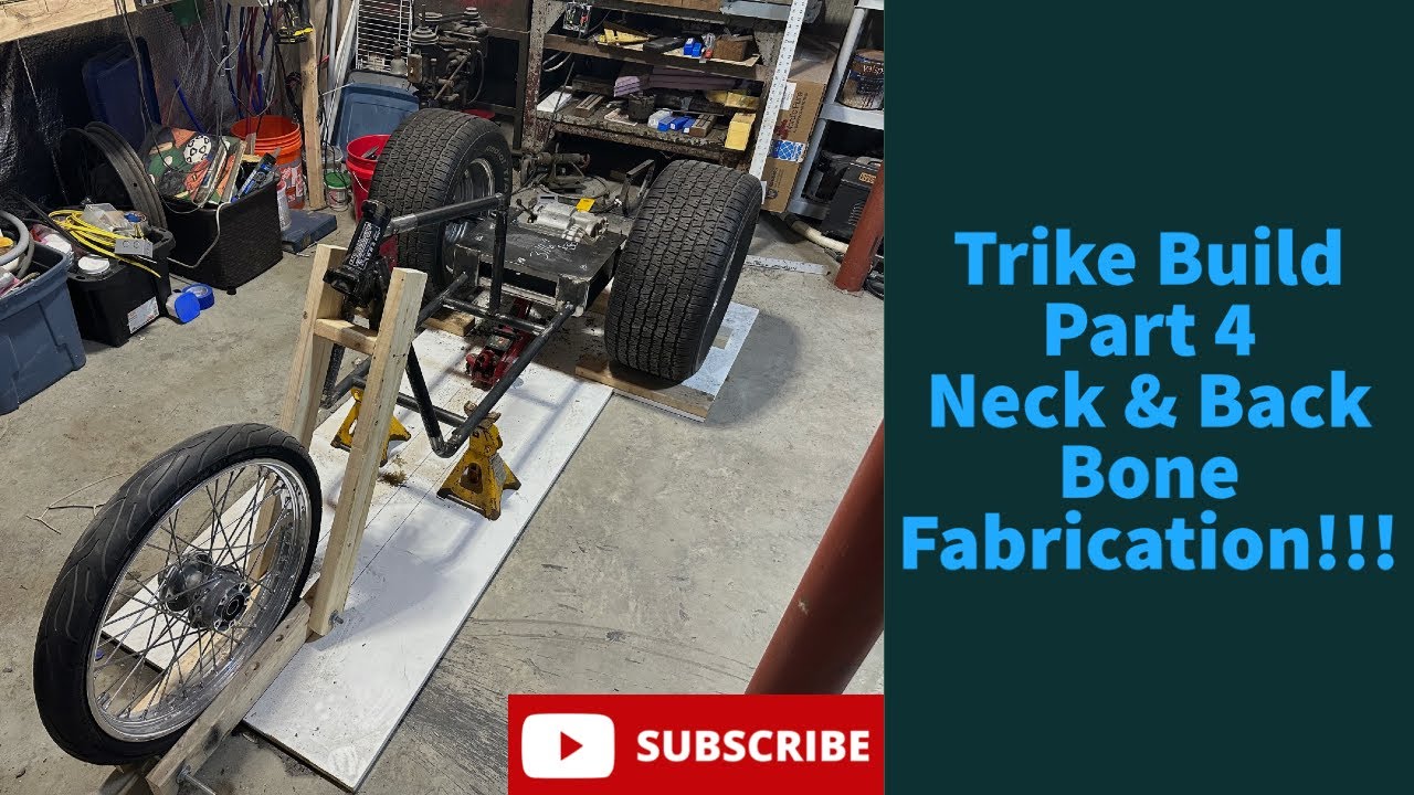 Building a Custom Trike Motorcycle Part 4!! Neck tube and Back Bone Fabrication !!