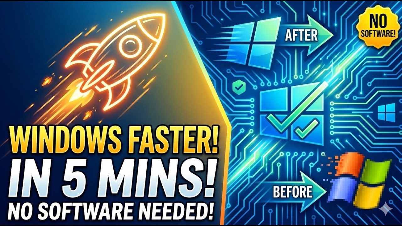 Make Windows 10/11 Faster in 5 Minutes 🚀 (No Software Needed!)