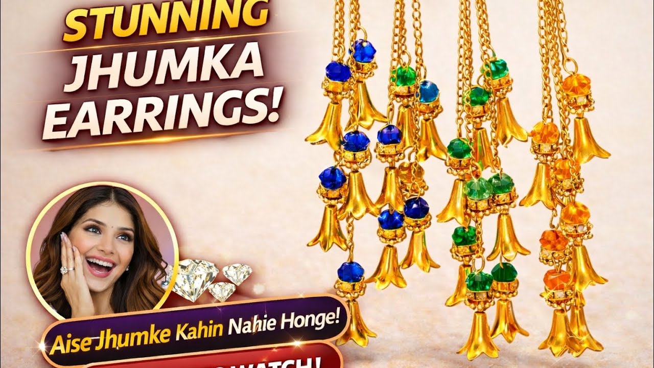 Latest Long Chain Gold Earrings Design 2026 😍 Multicolor Party Wear Artificial Jewellery
