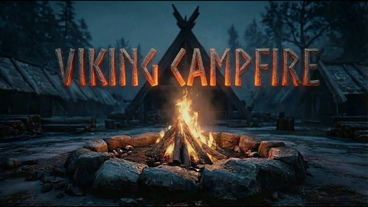 1 Hour Viking Campfire 🔥 | Dark Nordic Ambient Music for Sleep & Relaxation