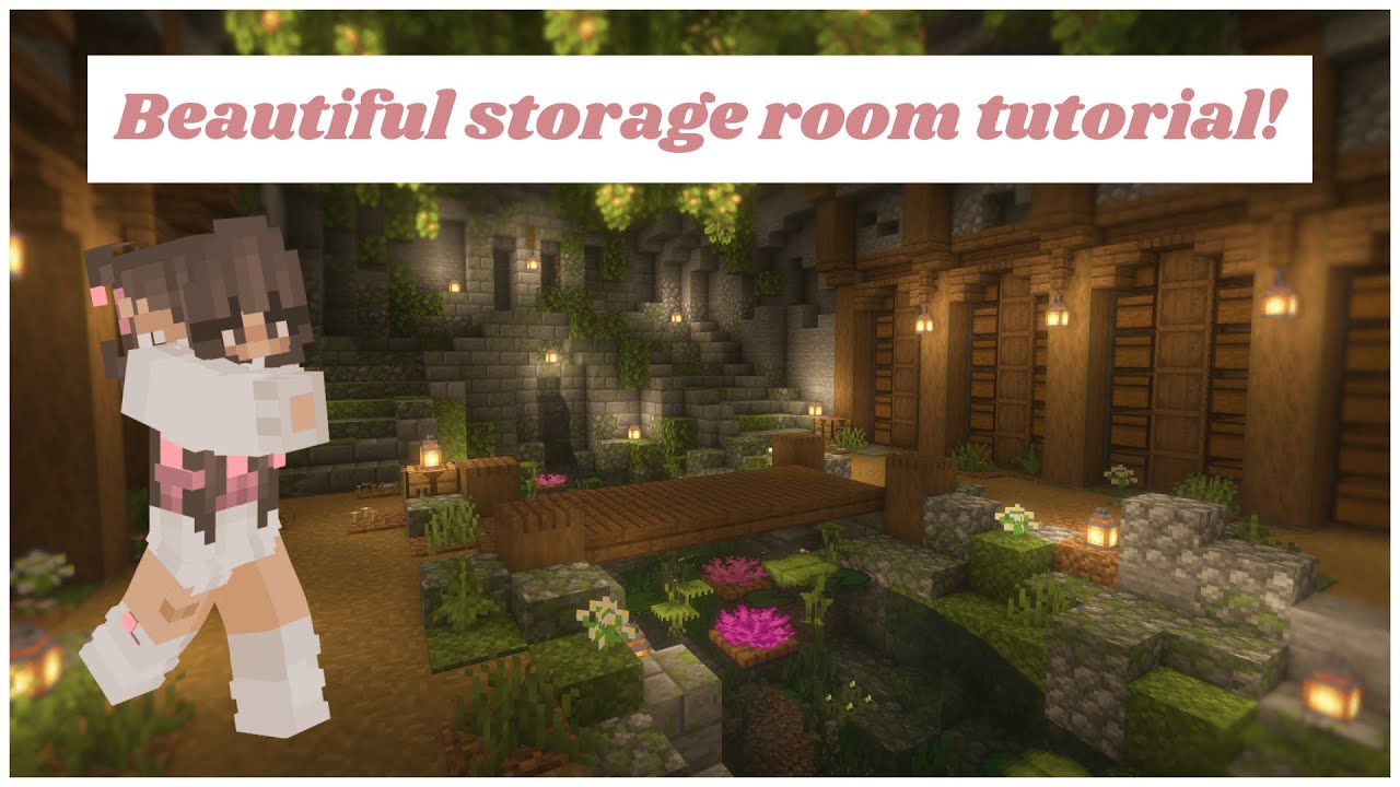 Minecraft build tutorial: How to build an overgrown storage room in minecraft!