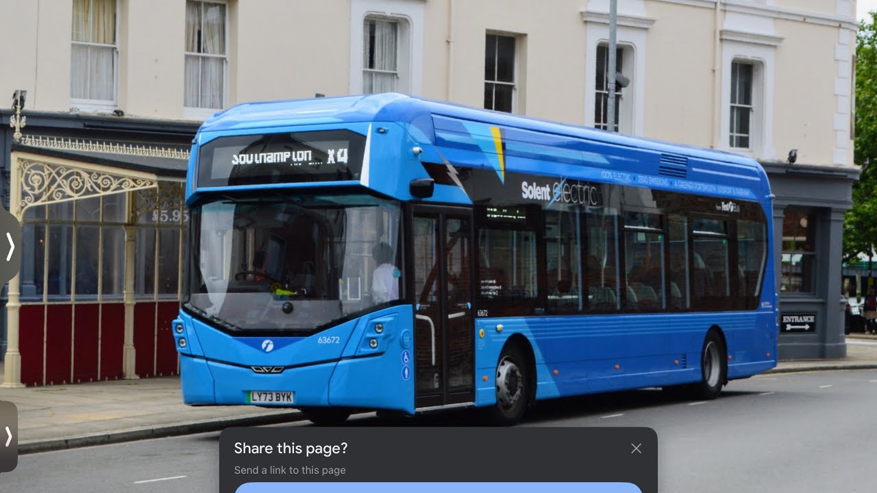 bus ride on Wright gb kite electroliner route X5 Southampton-Portsmouth LY73 BYK 63672