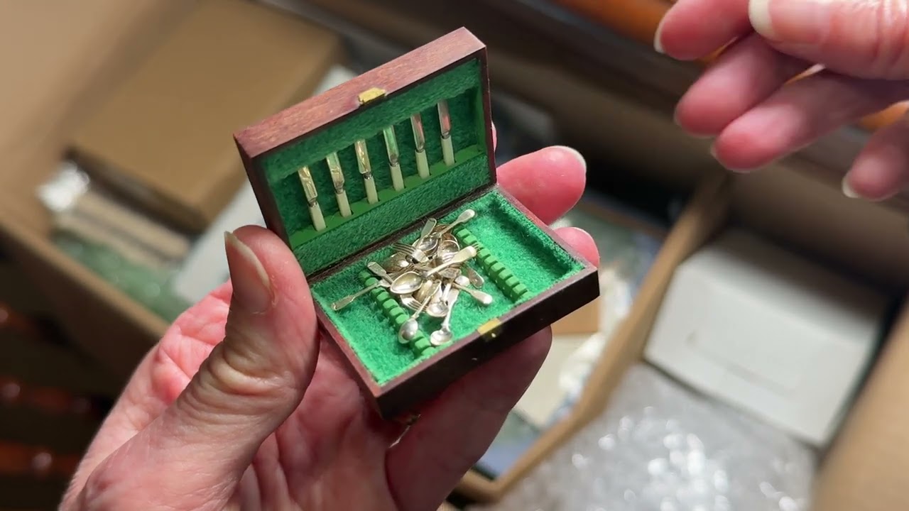 Part 1 April 2025 Unboxing vintage dollhouse miniatures