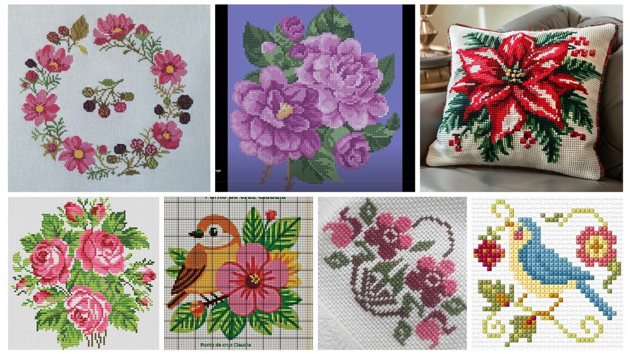 Colección de 100 diseños de patrones de punto de cruz virales de tendencia superior para todo 