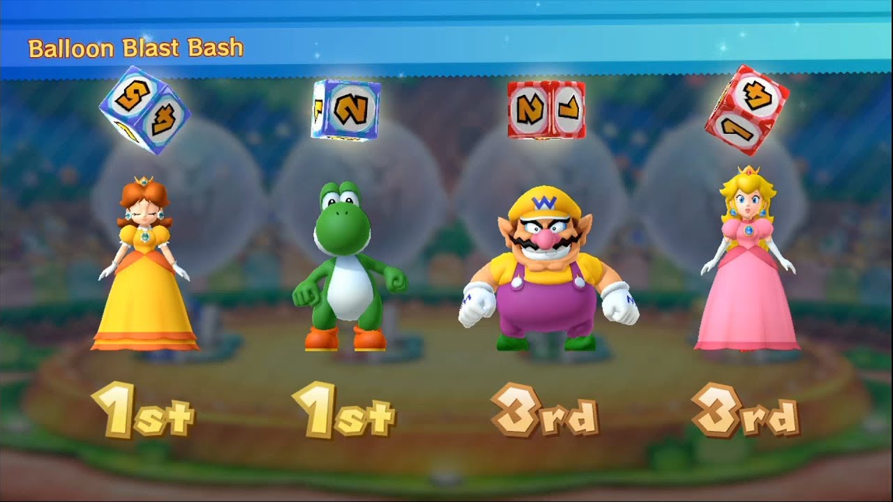 Mario Party 10 - Chaos Castle (2 Player - Master CPU) Yoshi vs Wario, Peach, Daisy #154