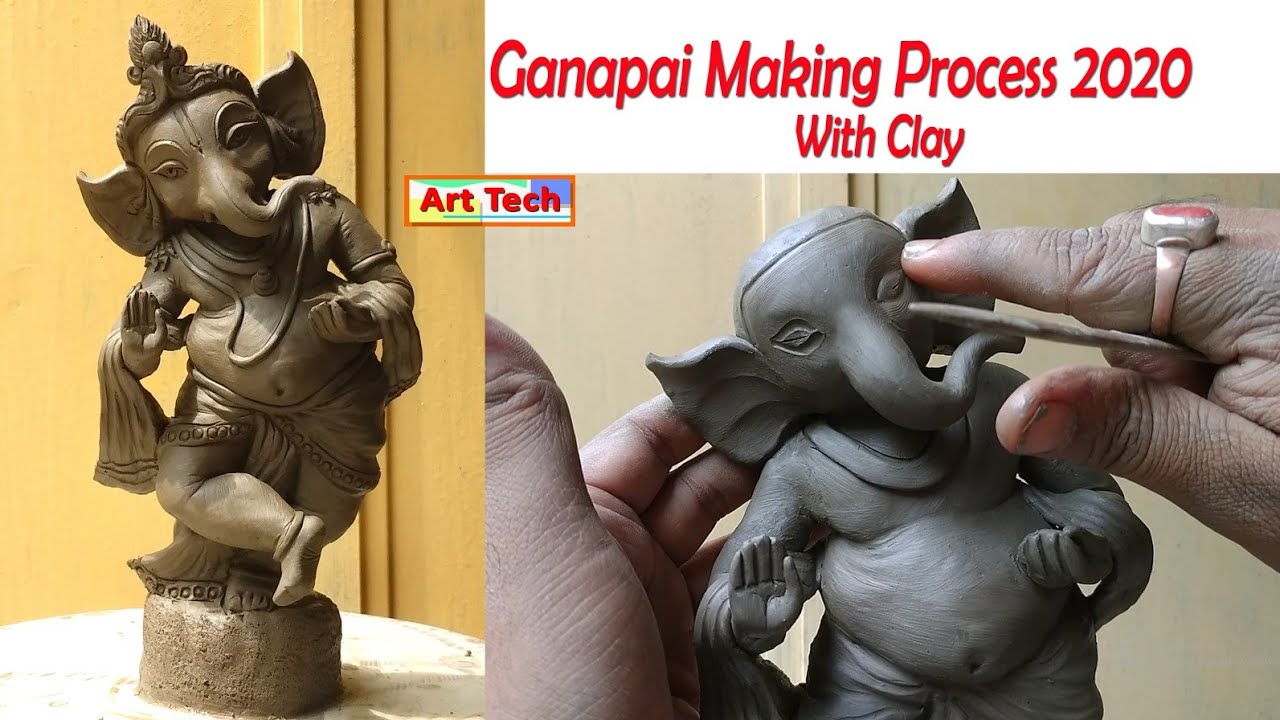 Ganapati Bappa making process with clay | Art Tech