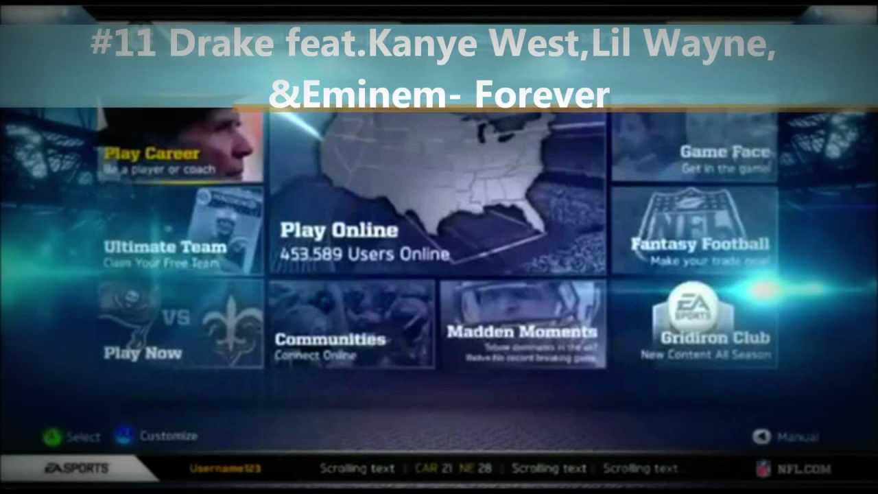 16 songs for Madden 13
