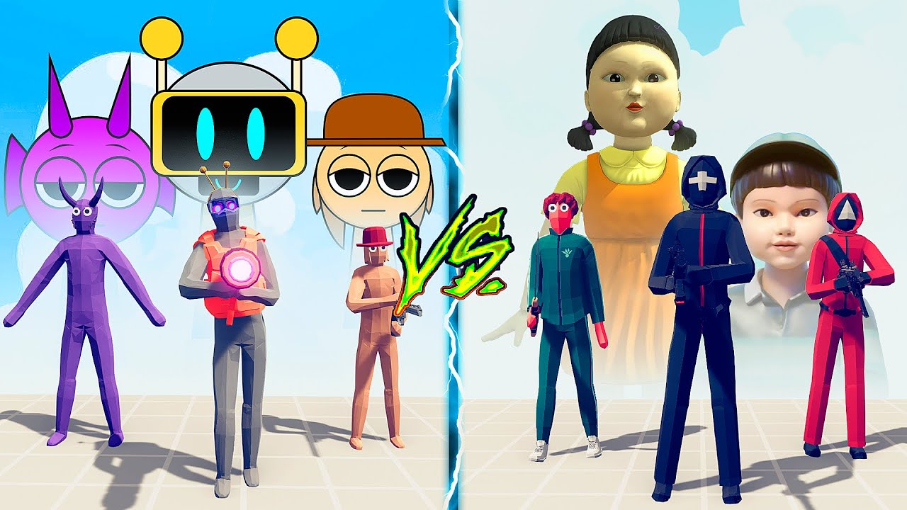 SQUID GAME FACTION vs SPRUNKI - Totally Accurate Battle Simulator TABS