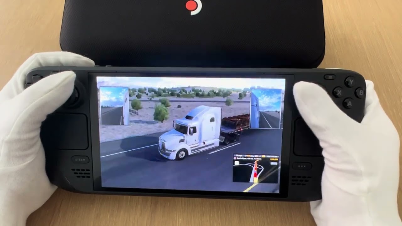 American truck simulator steam deck OLED gameplay