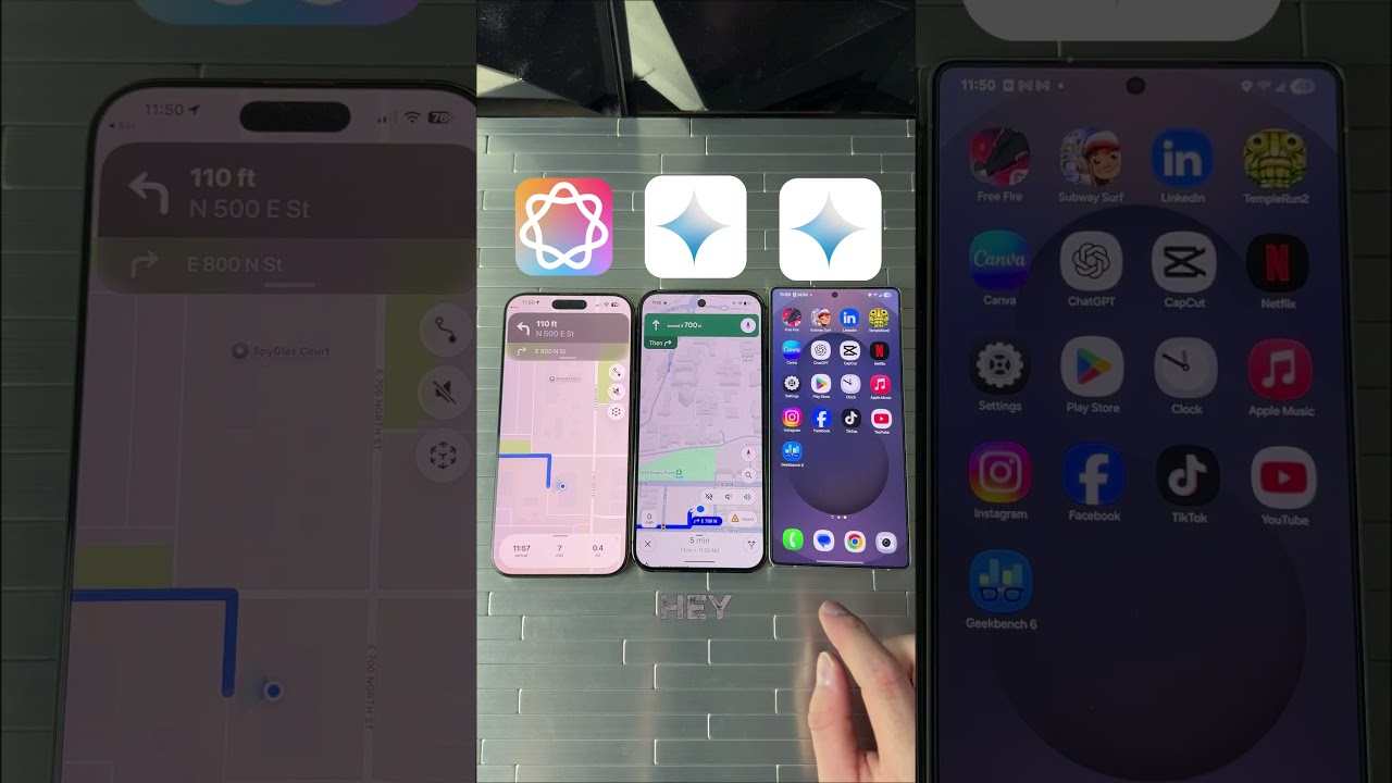 Siri vs Gemini vs Google Assistant 🔥 Best AI Voice Test? #siri #gemini #googleassistant #ai #tech