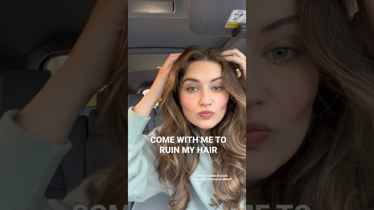 Come with me to RUIN my hair 🤪 (getting a Brazilian blowout) #haircare #hairtransformation