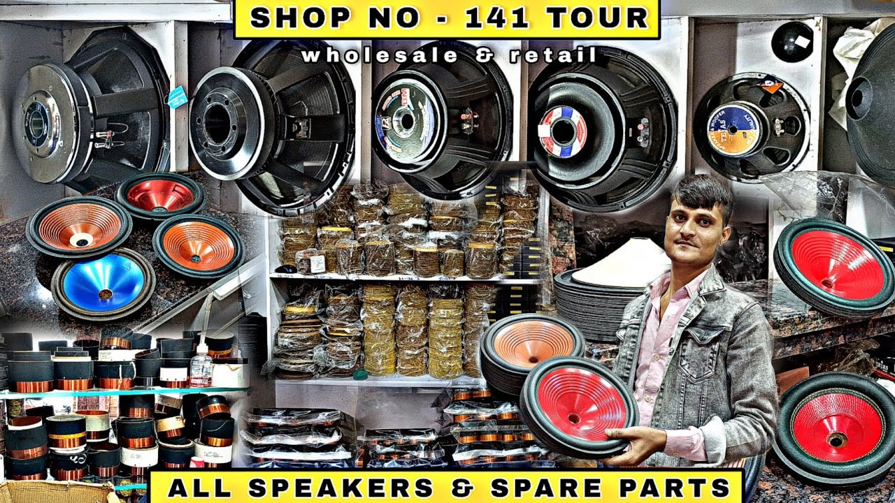 All types woofers, speakers spare parts & dj speakers shop tour with price | cone, cap, basket & all