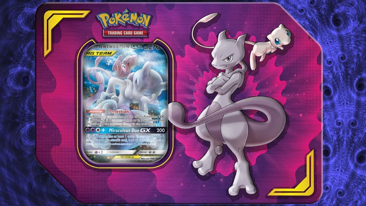 Pokemon Mew Mewtwo Tag Team Partnership Tin Opening!
